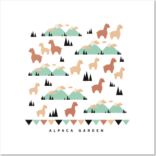 Alpaca Garden Illustration Posters and Art